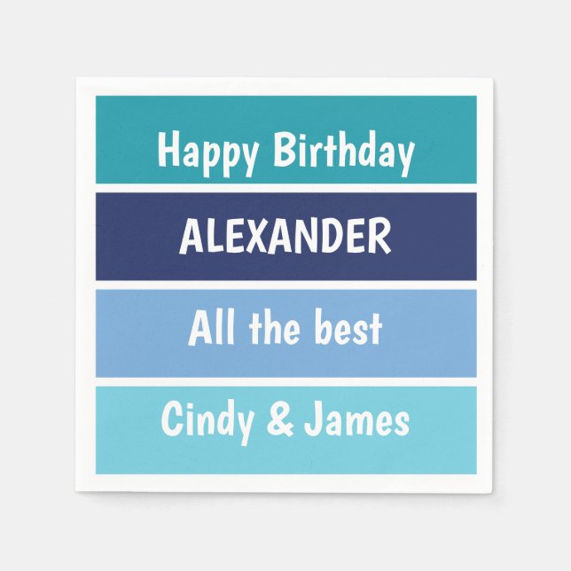 Cool Birthday Wishes  Napkin (Front)