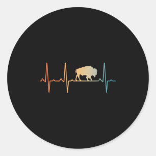 Cool Bison Design For Men Women Kids Buffalo Bison Classic Round Sticker