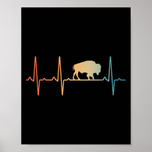 Cool Bison Design For Men Women Kids Buffalo Bison Poster