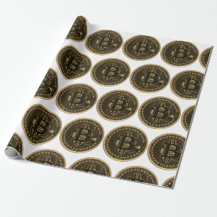 Cool Bitcoin Cryptocurrency Circuit Coin Sign Wrapping Paper
