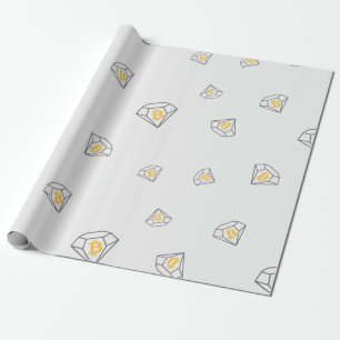 Cool Bitcoin Diamond Cryptocurrency Coin Pattern Wrapping Paper
