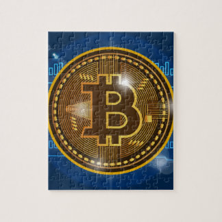 Cool Bitcoin logo and graph Design Jigsaw Puzzle