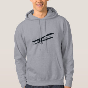 Cool Black Airplane, Simple& Fun Aviation Aircraft Hoodie