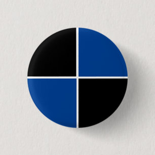 Cool black and blue square pattern 1 inch round button