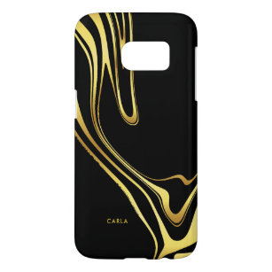 Cool black and faux gold swirls design a1 samsung galaxy s7 case