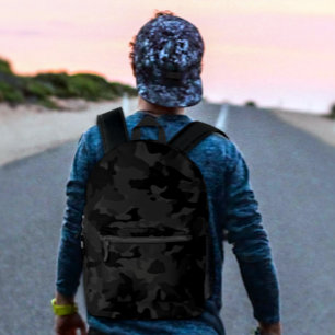 Cool Black and Grey Military Camo Pattern Design  Printed Backpack