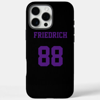 Cool Black and Purple Athlete iPhone 16 Pro Max Case