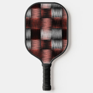 Cool Black and Red Chequerboard Pattern Pickleball Paddle
