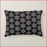 Cool Black and Red Science Atom Pillow<br><div class="desc">Black accent pillow adorned with image of the atom.  Cool gift for the science lover in your life!</div>