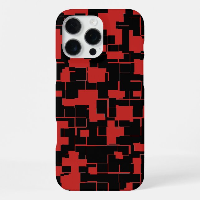 COOL Black and Red Stylish Abstract Pattern iPhone Case (Back)