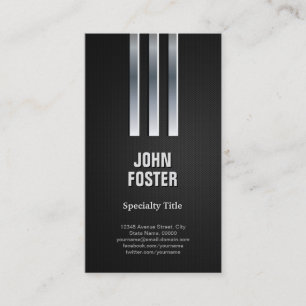 Cool Black and Silver - Steel Metal Look Business Card