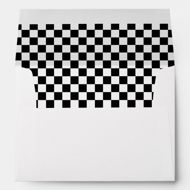Cool Black And White Chequered Flag Pattern Envelope (Back (Bottom))