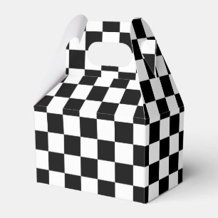 Cool Black And White Chequered Flag Pattern Favor Box
