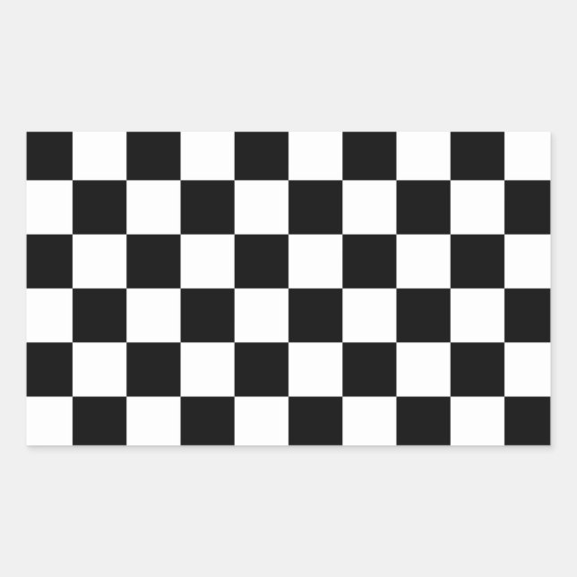 Cool Black And White Chequered Flag Pattern Sticker (Front)