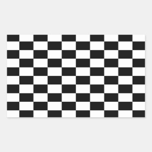 Cool Black And White Chequered Flag Pattern Sticker