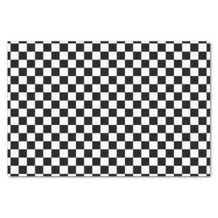Cool Black And White Chequered Race Flag Pattern Tissue Paper