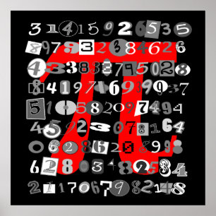 Cool Black and White Digits of Pi\ Poster