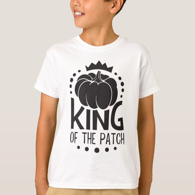 Cool Black and White King of the Patch Kid's T-Shirt (Front)