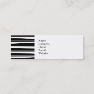 Cool Black and White Pattern Uneven Stripes Mini Business Card