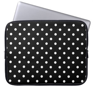 cool black and white polka dots. laptop sleeve
