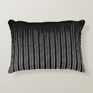 Cool Black and White Striped Pattern Accent Pillow
