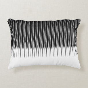 Cool Black and White Striped Pattern Accent Pillow