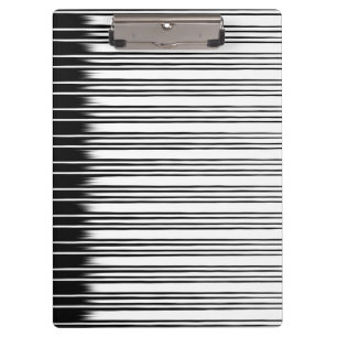 Cool Black and White Striped Pattern Clipboard