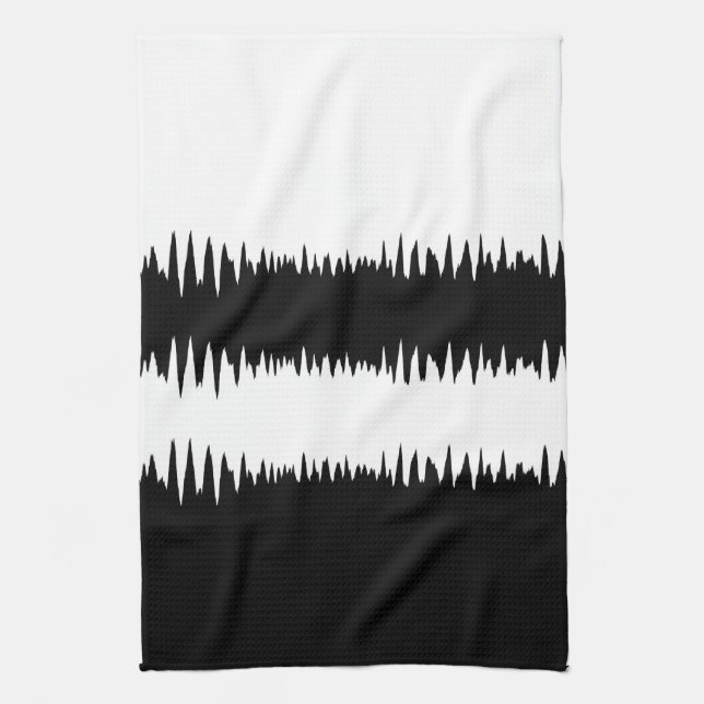 COOL Black and White Stripes Kitchen Towel (Vertical)