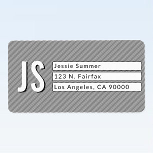 Cool Black and White Stripes Return Address Labels