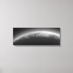 Cool Black and White Surface Terrain of Pluto Canvas Print