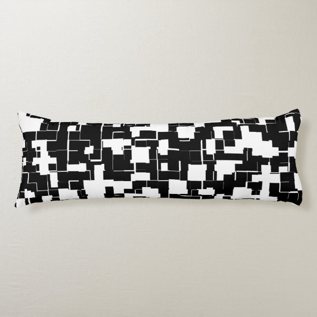 Cool Black and White Trendy Stylish Pattern Body Pillow (Front)