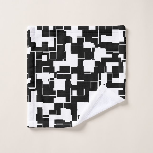 Cool Black and White Trendy Stylish Pattern Wash Cloth (Wash Cloth)