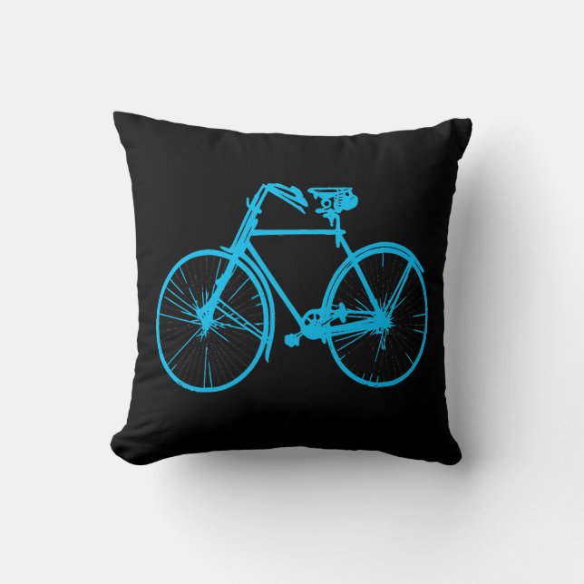 cool Black aqua bicycle  Throw pillow (Front)