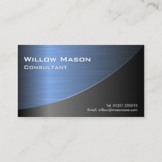 Cool Black Brushed Blue Steel Effect- Bus Card