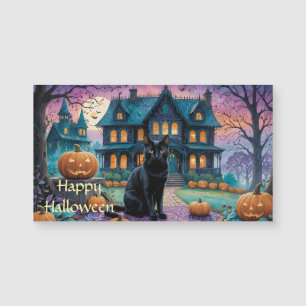 Cool Black Cat, Jack O Lanterns, Spooky House