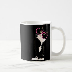 Cool Black Cat Kitten Red Heart Gles Happy Valenti Coffee Mug