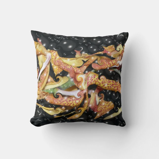 Cool Black Digital Art Pillow (Front)