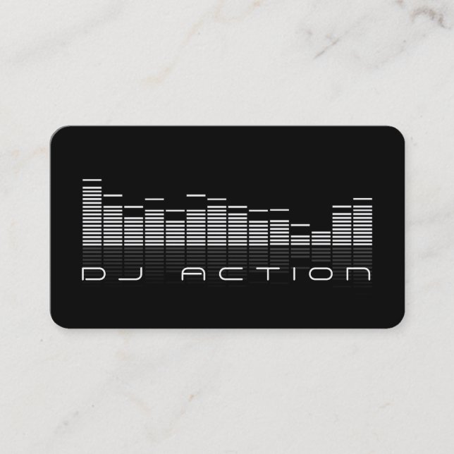 Cool Black DJ Music Club Entertainment Business Card (Front)