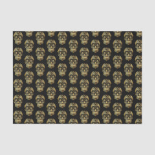 Cool Black & Gold Sugar Skull Day of the Dead Tissue Paper