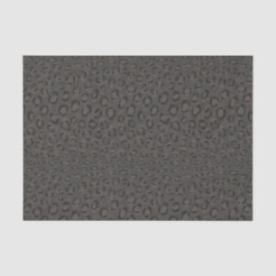 Cool black grey cheetah print monogram tissue paper
