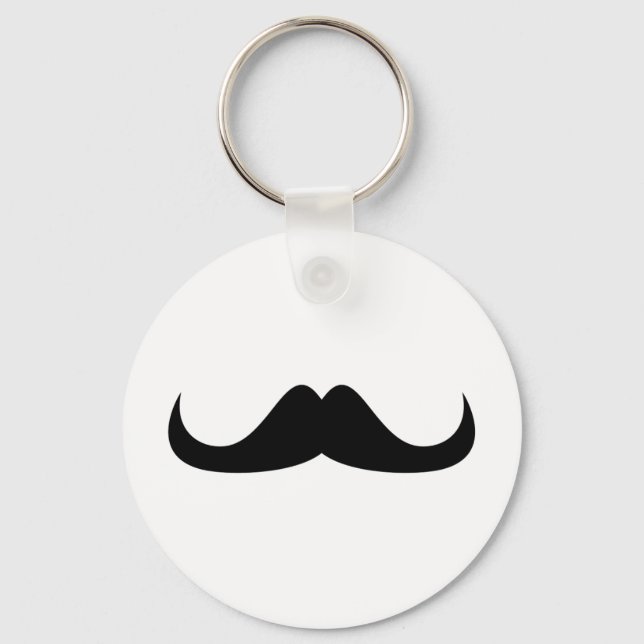 Cool Black Handlebar moustache Keychain (Front)