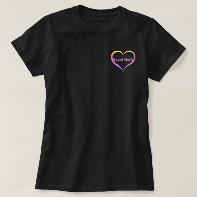 Cool Black Heart Scent Work Pock T-Shirt (Design Front)
