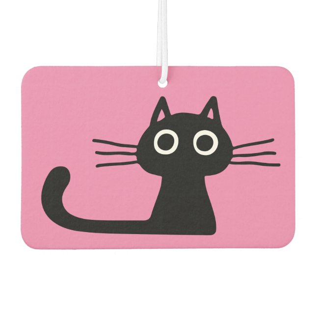 Cool Black Kitty Cat Purrfect Pink Air Freshener (Front)