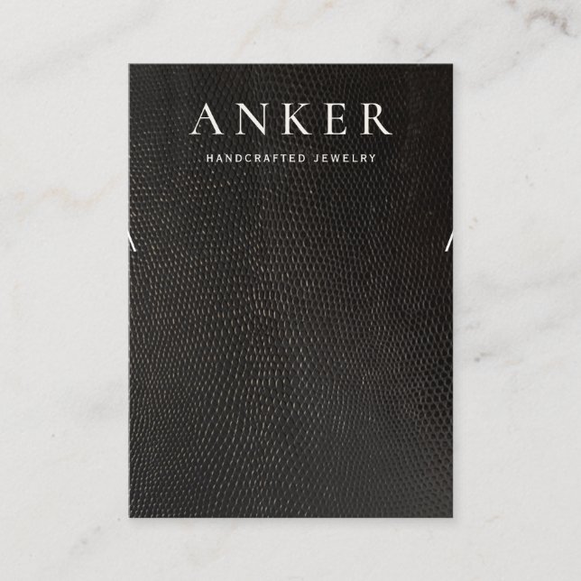 Cool Black Leather Necklace Bracelet Display Business Card (Front)