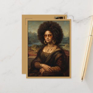 Cool Black Mona Lisa Postcard