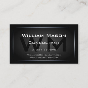 Cool Black Monogram Professional - Hi-Res Business Card