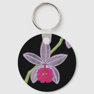 Cool Black Orchid Flower Custom Key Chain