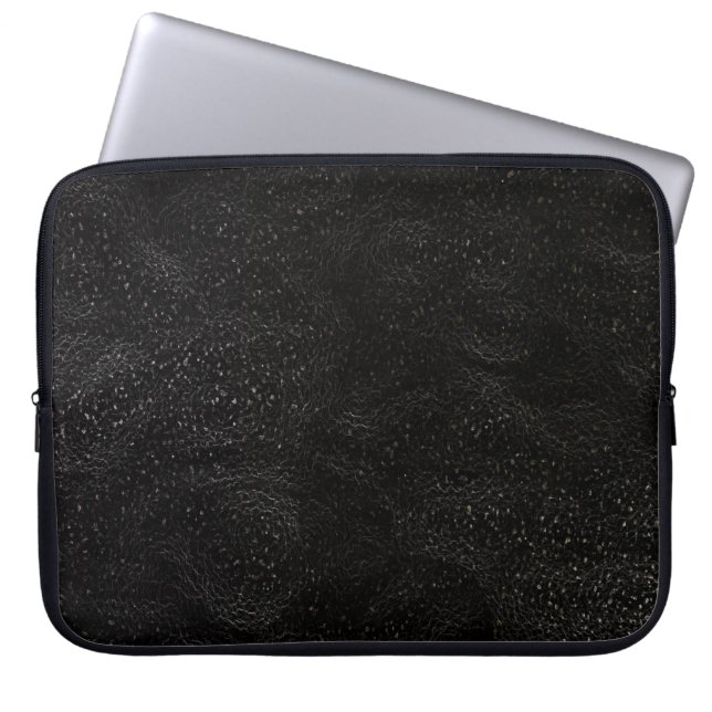 Cool Black Outer Space Galaxy Stars Laptop Sleeve (Front)