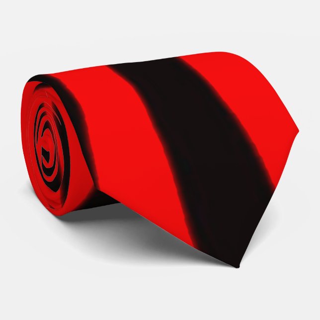 cool black red burst pattern tie (Rolled)