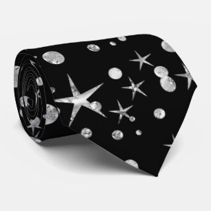 cool black star pattern  tie